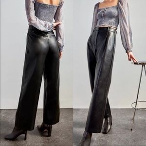 Wilfred Aritzia Effortless Pant Black Vegan Leather 4